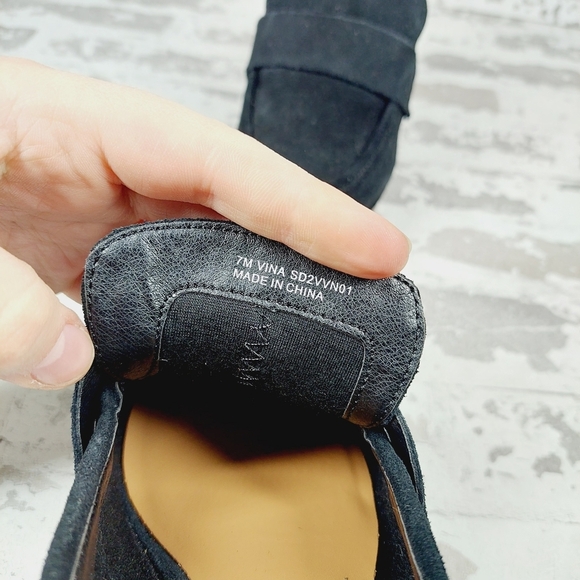 New Splendid Vina Black Suede Block Heel Platform Loafers V469 - Picture 10 of 12